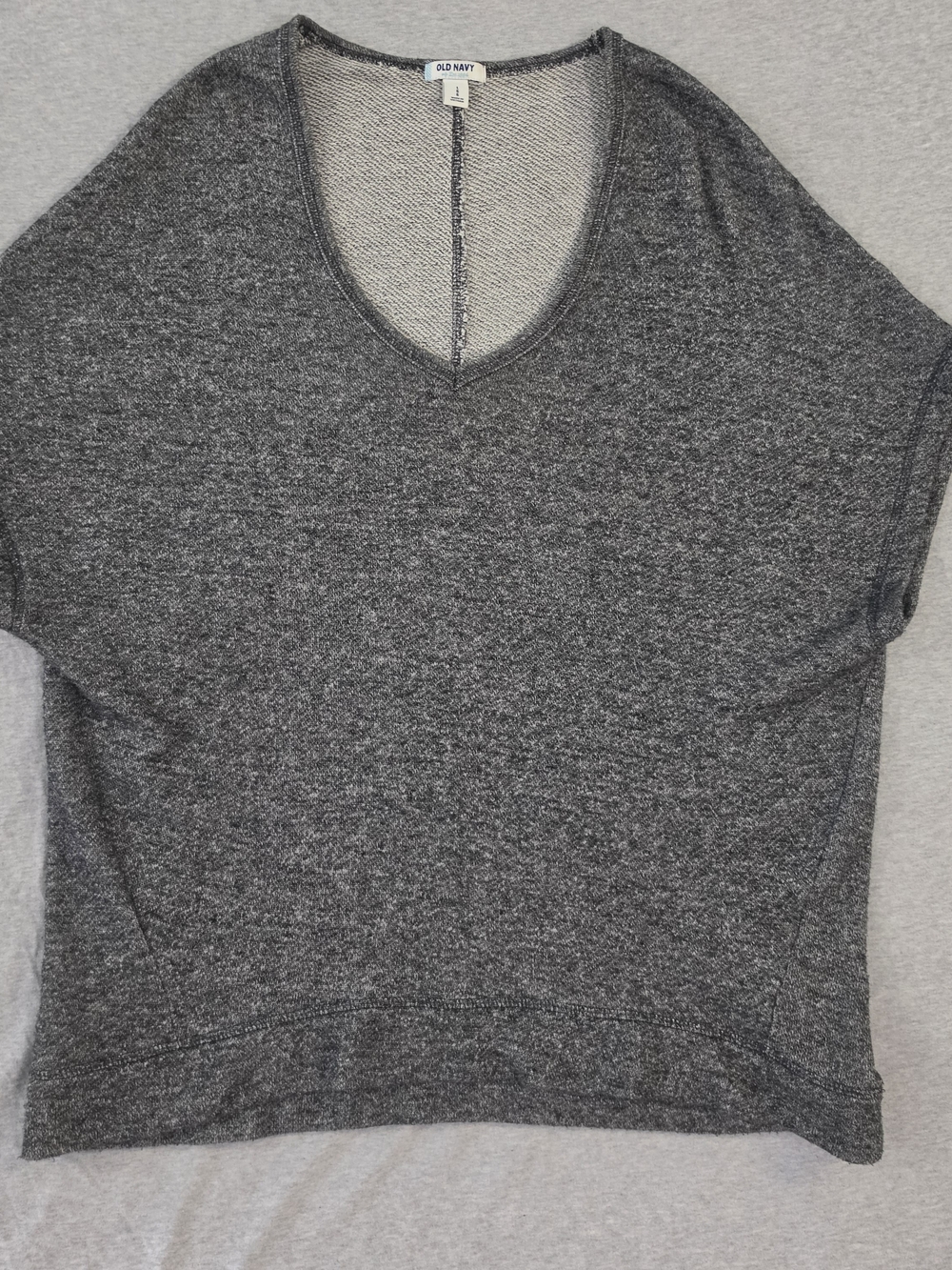 Old Navy Women's Gray V-Neck Short Sleeve Sweatshirt Size Large - Picture 4 of 7
